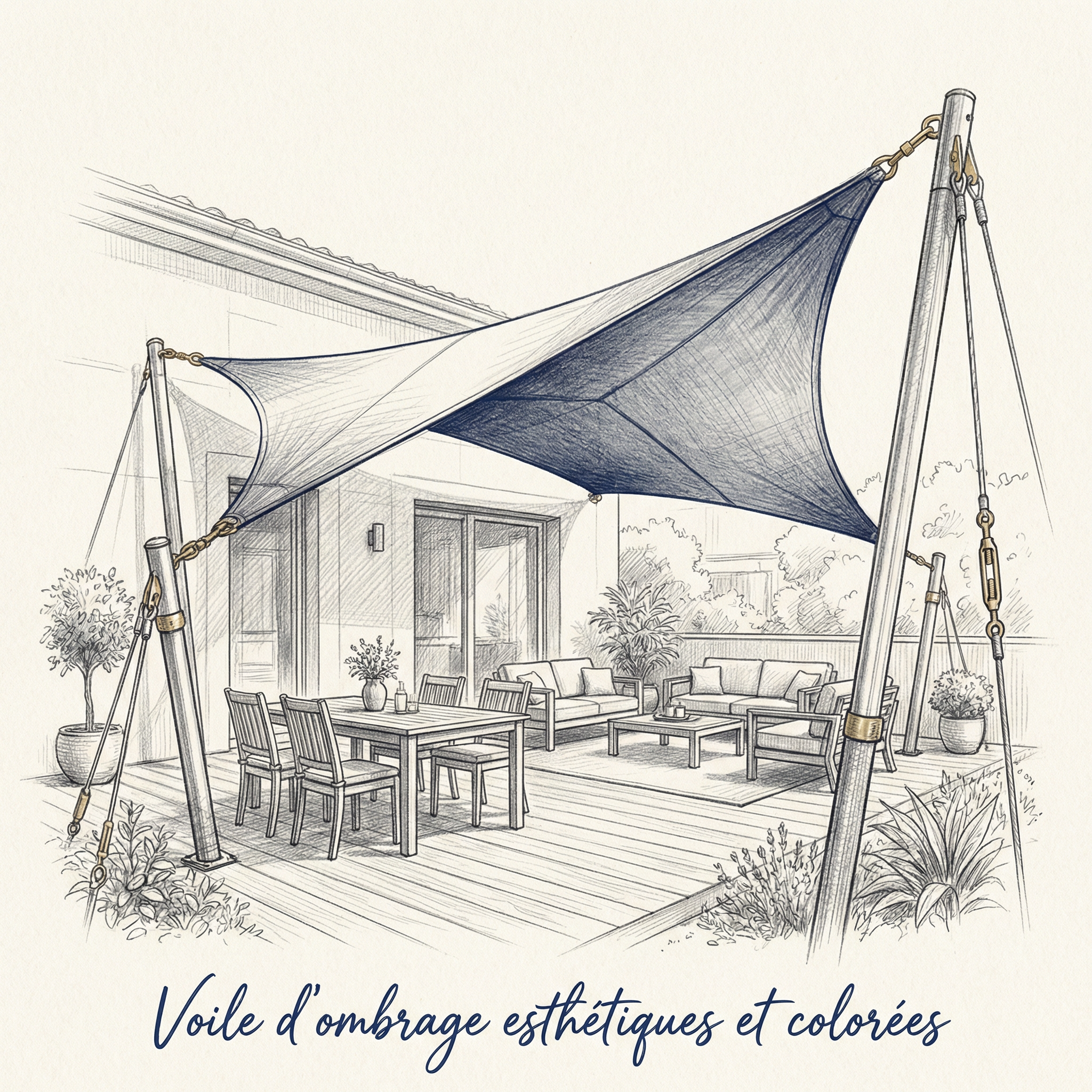 Voile ombrage PVC extérieur
