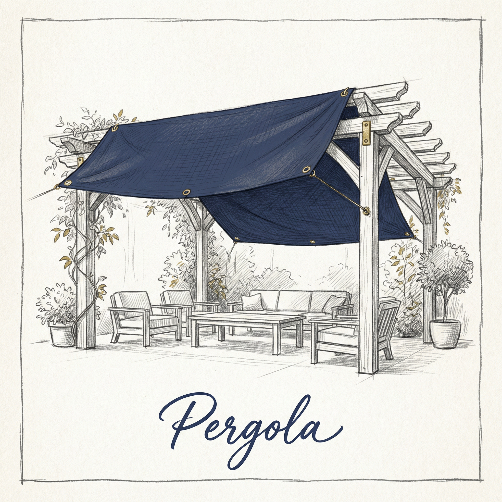 Abri pergola camping ombrage