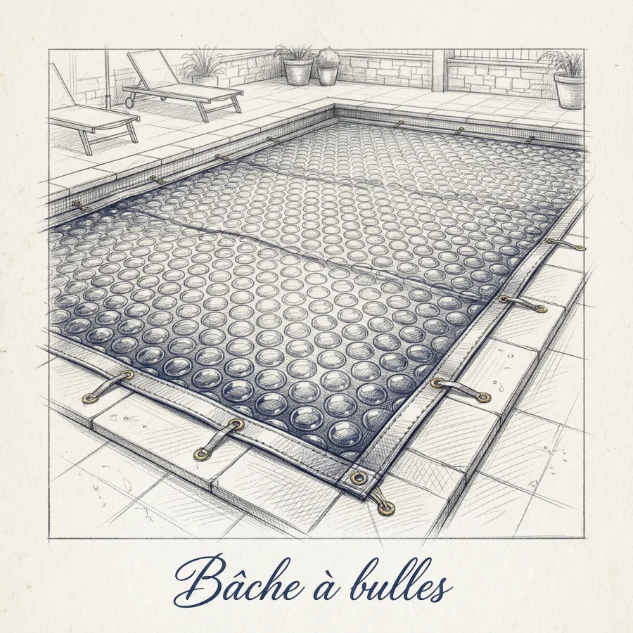 Bâche à bulle piscine